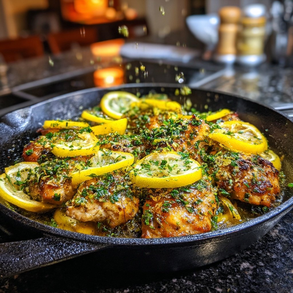 Kalorienarme Hähnchenpfanne Mit Zitronen Kräutern