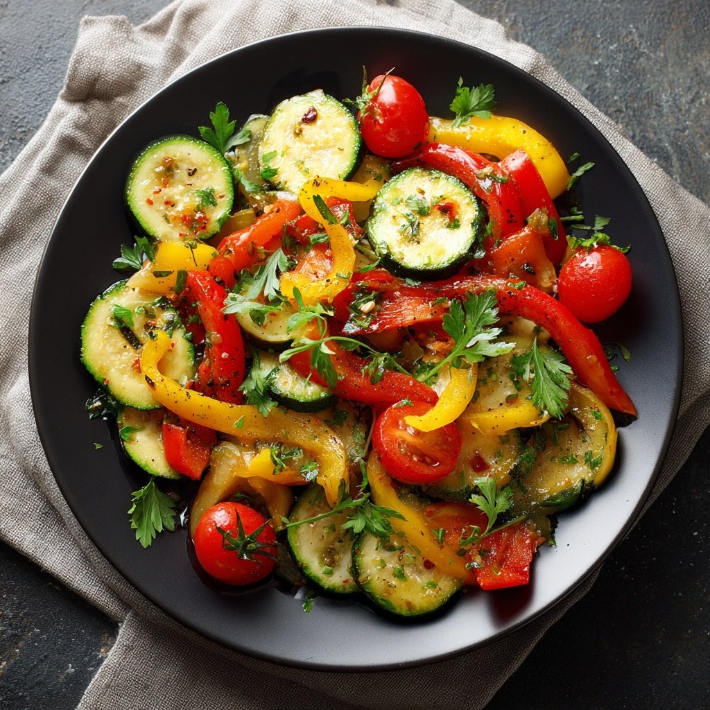 Kalorienarme Gemüsepfanne Mit Zucchini