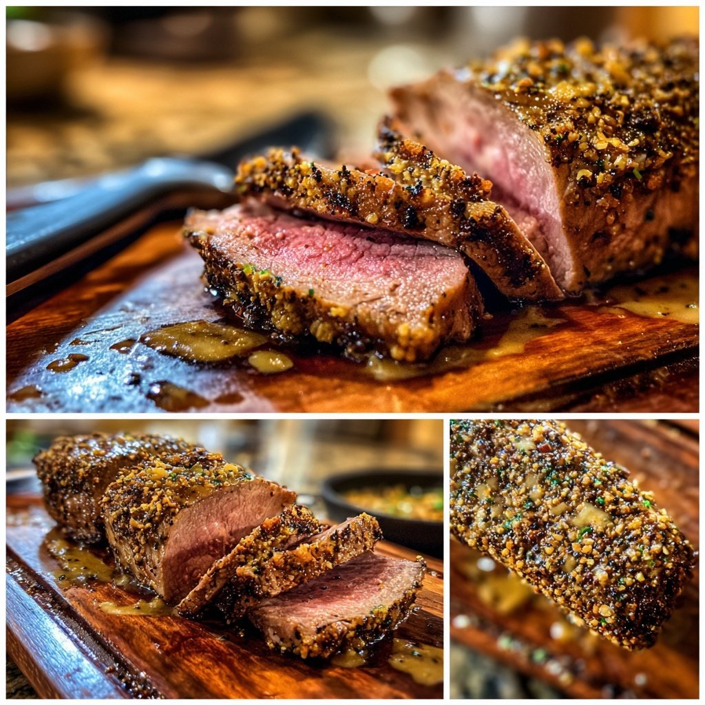 Gegrilltes Rindersteak Mit Senf Kruste