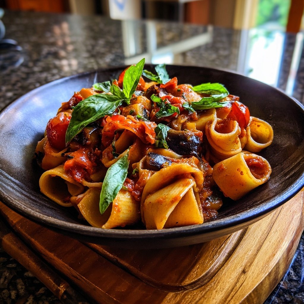 Internationale Küche Italienische Pasta alla Norma