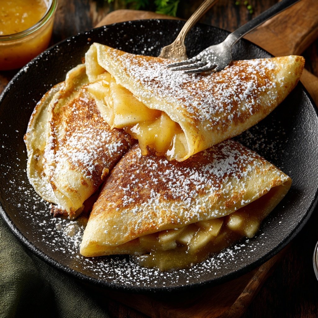 Pfannkuchen mit Apfelmus