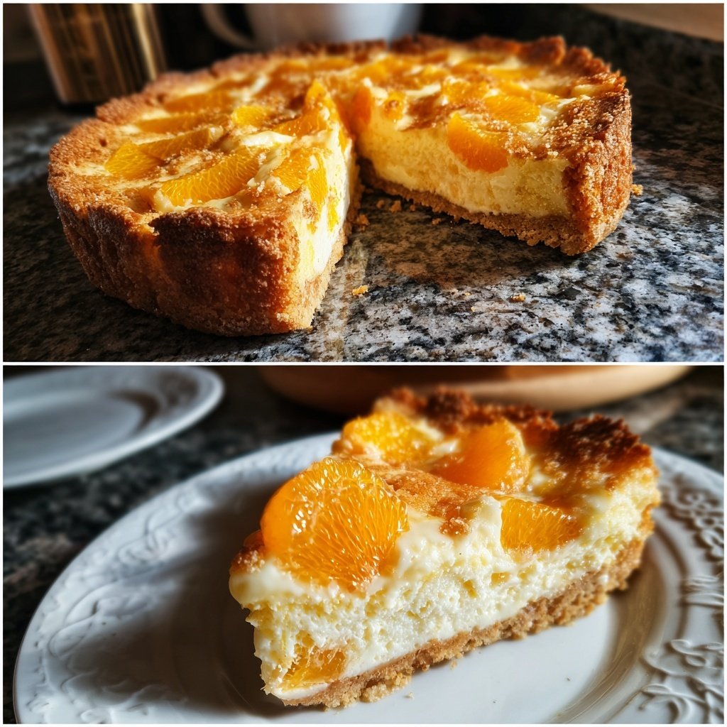 Spekulatius-Kuchen mit Quark und Mandarinen